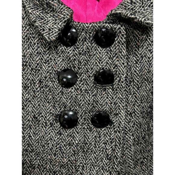 Classiques Entier Short Wool Blend Double Breasted Houndstooth Blazer Size S - Picture 3 of 9